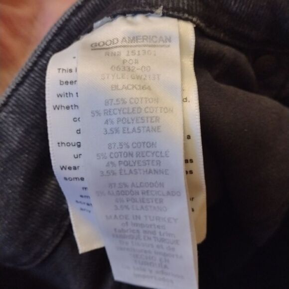 NWT Good American X Calik Denim Good Waist Black Skinny Jeans - Picture 9 of 14